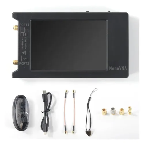 Vista 3 de Spectrum Analyzer, NanoVNA H4 Vector Network Analyzer for Antenna with 1 5GHz 4 Inch Touchscreen Shortwave Signal Testing Tool Hugen Version Black