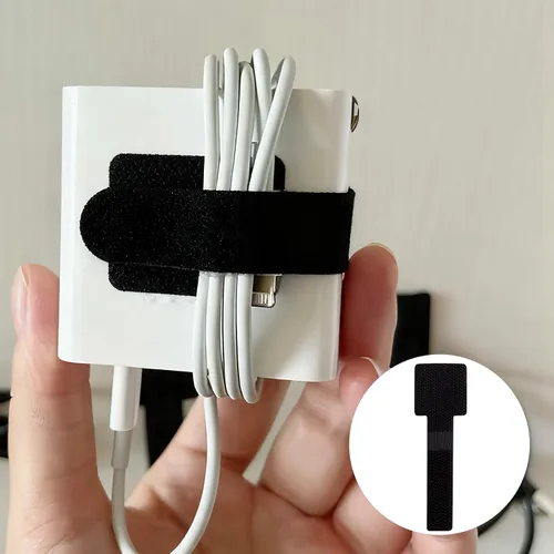 Vista 6 de SmallCat 20 bridas de gancho y bucle, correas autoadhesivas de 3.55 pulgadas para cables de red de escritorio, organizador de cables ajustable