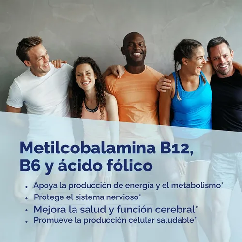 Vista 6 de Superior Source No Shot Vitamina B12 Metilcobalamina (5000 mcg), B6, ácido fólico, tabletas sublinguales de disolución rápida, 60 unidades, aumenta