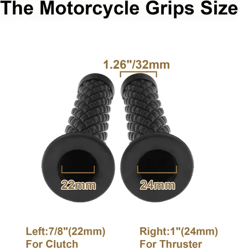 Vista 3 de Empuñaduras universales de motocicleta – Puños de goma antideslizantes para motocicleta Harley Honda, Yamaha, Suzuki, Kawasaki, Dirt Bike