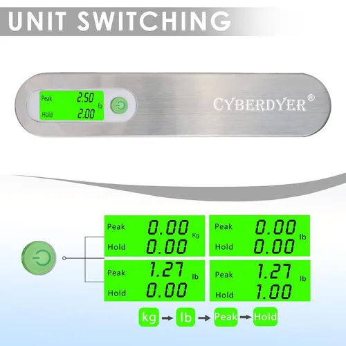 Vista 2 de Báscula digital de arco de 110 libras, escala de arco recurvo con arco de tiro con arco, báscula de caza, báscula de equipaje con pantalla LCD