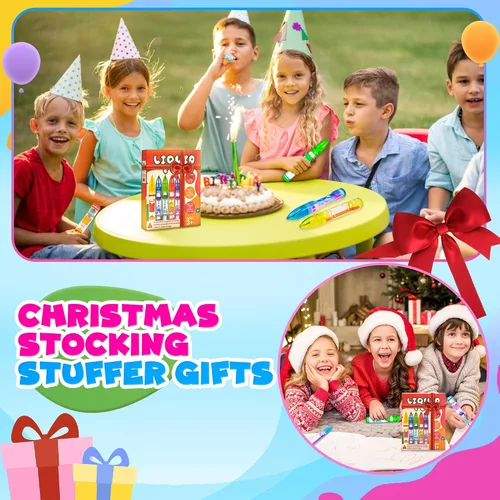 Vista 6 de 5 unidades de bolígrafo líquido Fidget juguetes sensoriales para niños y adultos, juguete de viaje en avión para niñas, niños, aula, escuela, caja