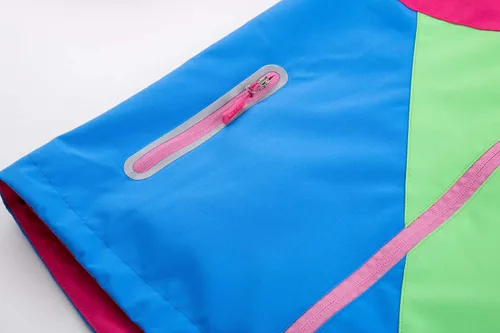 Vista 7 de LOKTARC Chaqueta impermeable con capucha y bloques de color para niños y niñas, rompevientos