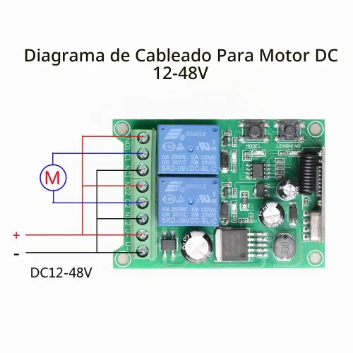 Vista 3 de Interruptor de control remoto inalámbrico CC 12V 24V 36V 48V Nuevo interruptor de control remoto multifunción de 2 canales, transmisor de 433MHz