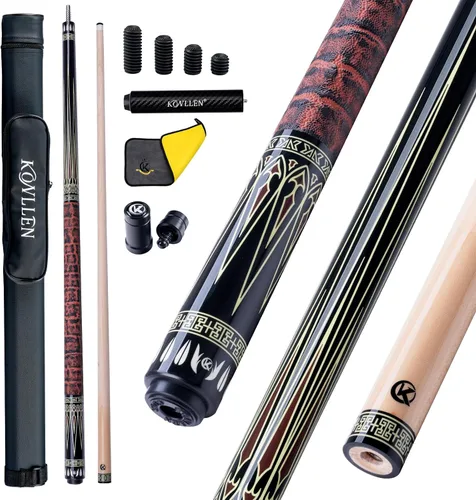 Vista 18 de KONLLEN Maple Pool Cue Stick, 58 Inch Low Deflection AK-02P-0.5 in