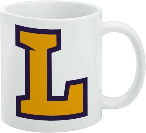 Vista 383 de Taza de cerámica con el logotipo principal de la Universidad Rider, taza de regalo novedosa para café, té y bebidas calientes, 11oz, blanca