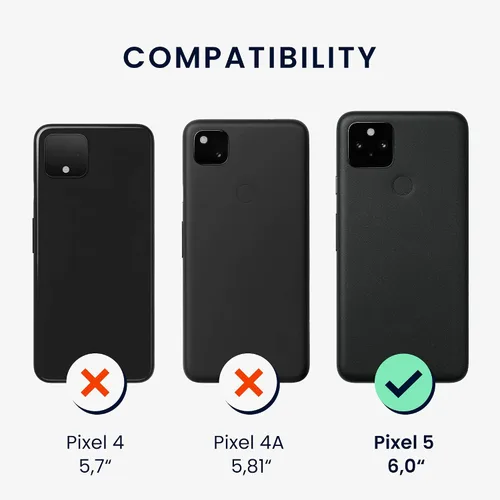 Vista 2 de kwmobile Funda compatible con Google Pixel 5 - Funda de silicona TPU con acabado suave - Blue Reef