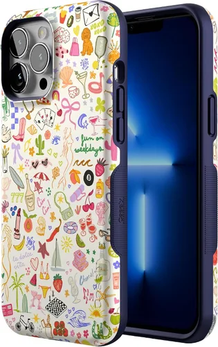 Vista 2 de Casely Funda para iPhone 13 Pro Max Todas las cosas divertidas Diversión en días laborables Compatible con MagSafe Diseño protector audaz