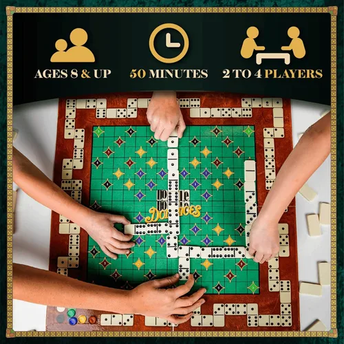 Vista 2 de Calliope Juegos de dominó dobles dobles - Juego de mesa de dominó de tren mexicano con un giro - Juego familiar para noche de juegos -2-4 jugadores