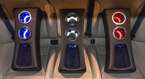 Vista 3 de Portavasos trasero LED - Consola de piso para Tesla Model S (azul)
