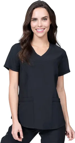 Vista 2 de Conjunto de uniforme médico para mujer, con 7 bolsillos, elástico en 4 direcciones, para enfermera, dentista, Elements Select ES2956