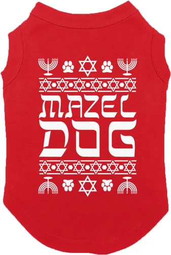 Vista 10 de Mazel Dog – Hanukkah Pascua Seder Judío vacaciones perro camisa (negro, X-Small)
