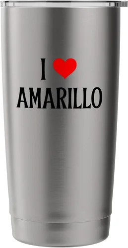 Vista 3 de I Love Amarillo I Heart Amarillo TX Holiday Travel Souvenir Stainless Steel Insulated Tumbler