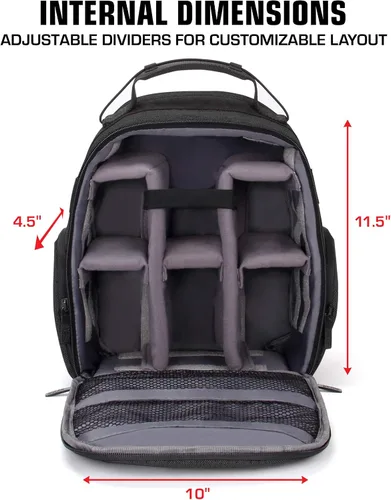 Vista 2 de USA Gear Mochila compacta para drones – Funda para dron cuadricóptero RC compatible con DJI Mini 4K, DJI Mini 3, AVIALOGIC, Controller y más Negro