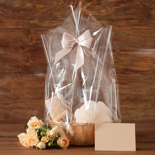 Vista 7 de Morepack Bolsas grandes de celofán, 26 x 32 pulgadas, bolsas grandes transparentes para cestas de regalo
