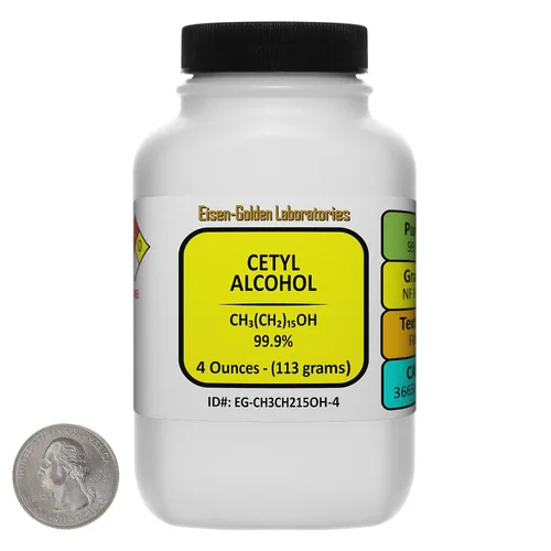 Vista 7 de Alcohol cetílico [CH3(CH2)15OH] 99.9% NF grado alimenticio en escamas de 2 onzas en una botella