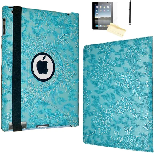 Vista 13 de Funda iPad 2, Funda iPad 3, Funda iPad 4, JYtrend (R) Soporte Rotatorio cierre magnético auto encendido/ apagado para iPad 2/3/4 A1395 A1396 A1397