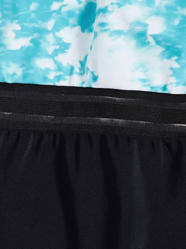 Vista 5 de MakeMeChic Traje de baño de una pieza con diseño de teñido anudado para mujer