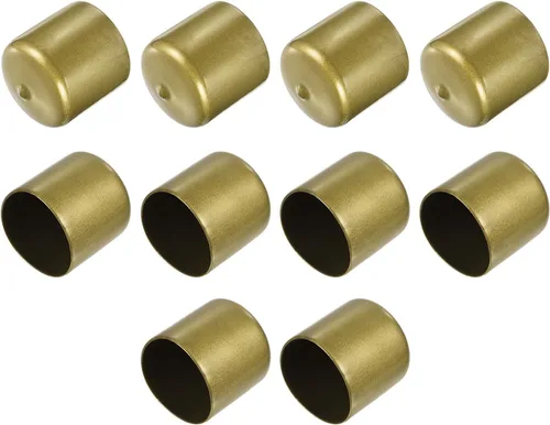Vista 236 de uxcell 10 tapas de goma para extremos de 0.591 in de identificación, tapa de extremo redondo, protectores de rosca de tornillo, color negro