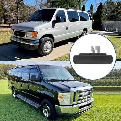 Vista 6 de Manija de puerta exterior (metálica), compatible con Ford E150 E250 E350 E450 Econoline de 1992-2014, lado del acompañante, trasera derecha