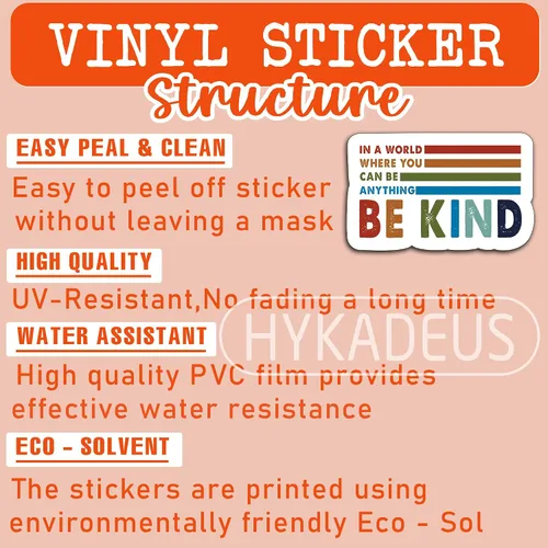 Vista 3 de (3 piezas) en un mundo donde puedes ser cualquier cosa ser amable, calcomanías motivacionales inspiradoras, calcomanías de vinilo impermeable