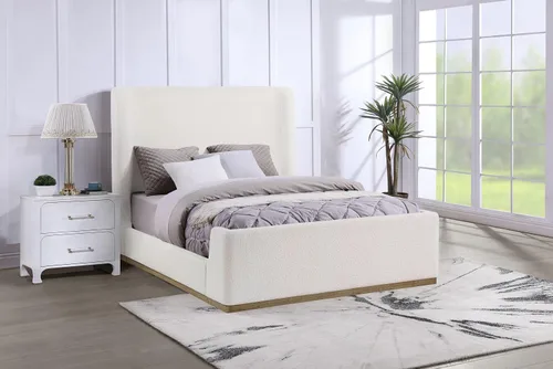 Vista 2 de Coaster Home Furnishings - Nala - Madera - Cama de plataforma estilo carruaje tapizada con cabecero con orejas, acolchado de espuma y base de roble