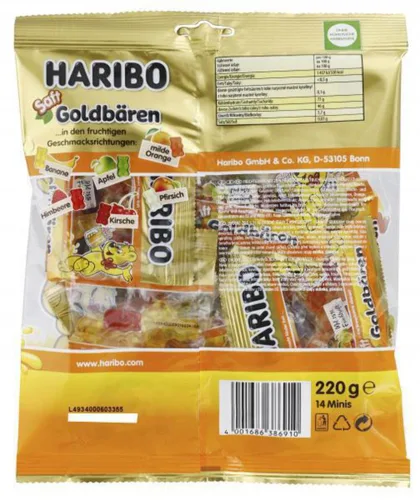 Vista 2 de Haribo Minibeutel Saft-Goldbären