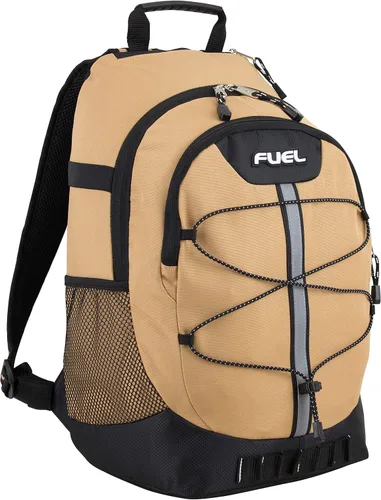 Vista 14 de FUEL Mochila de senderismo para mujeres y hombres, Terra Sport, viajes, universidad, gimnasio, trabajo con funda para laptop, Bungee, 18 pulgadas