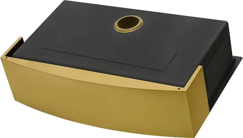 Vista 7 de Ruvati RVH9106GG RVH9106GG - Fregadero de cocina con estación de trabajo de oro mate de 30 pulgadas, fregadero de cocina de acero inoxidable en tono