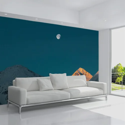 Vista 17 de Murales de pared 3D de estrellas de montañas, cielo nocturno, arte mural para despegar y pegar, calcomanías de pared extraíbles para sala de estar