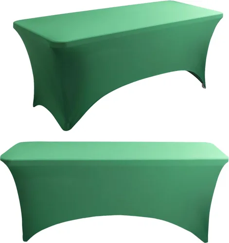 Vista 16 de Paquete de 2 manteles rectangulares elásticos de 6 pies para cocina, comedor, elástico, resistente a las arrugas, de elastano, lavable, para Rosa