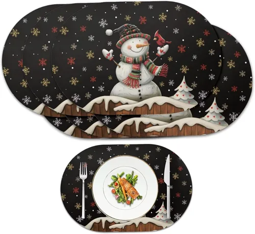 Vista 56 de Buteterfly - Juego de 2 manteles individuales con diseño ovalado, impermeables, lavables, resistentes al calor, decoración del hogar, cocina