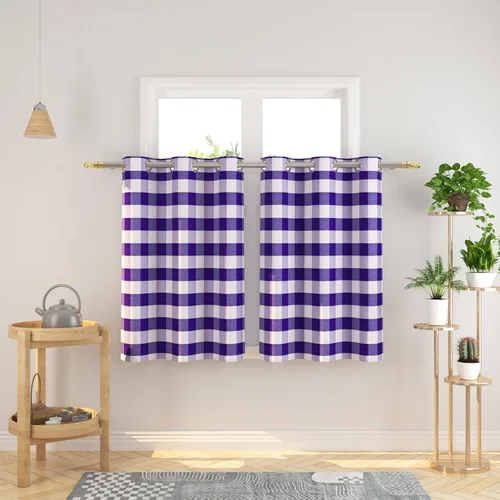 Vista 59 de Cortinas de 24 pulgadas de largo con diseño Buffalo Check Gingham Plaid para ventanas de cocina y baño, tratamiento para ventanas con 2 paneles