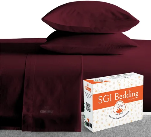 Vista 41 de SGI Bedding - Juego de sábanas de 600 hilos, 4 piezas, 100% de algodón egipcio, tamaño completo, juego de sábanas con bolsillo profundo de 38 cm