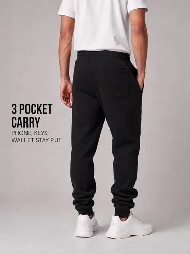 Vista 11 de Southpole, 1570 - Pantalones deportivos básicos tipo jogger de forro polar para hombre Negro