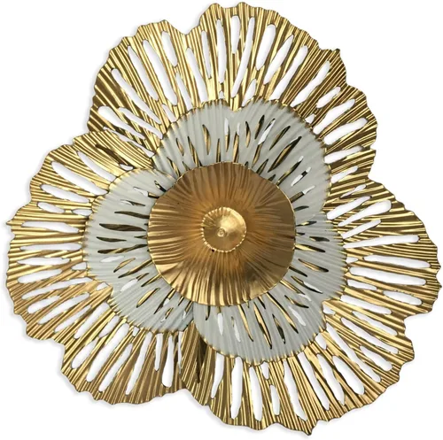 Vista 11 de Decoración artística de pared de flores de metal, escultura floral moderna y rústica de 8.3 pulgadas, hierro envejecido para colgar en la pared