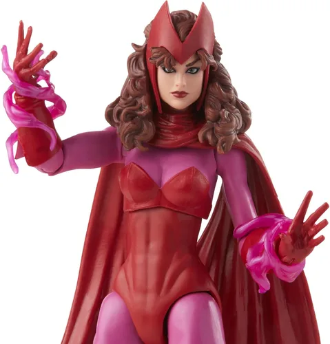 Vista 5 de Marvel Legends Series Scarlet Witch - Figura de acción de embalaje retro de 6 pulgadas, 4 accesorios