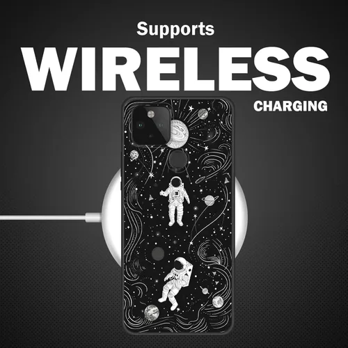 Vista 350 de Funda delgada para Google Pixel 4 XL, funda delgada de silicona de TPU suave a prueba de golpes para Google Pixel 4 XL, astronauta Galaxy