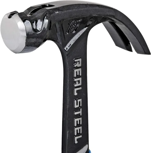 Vista 5 de Real Steel Martillo de encuadre de garra curva forjada de una pieza de 15 onzas con agarre de cojín 0516