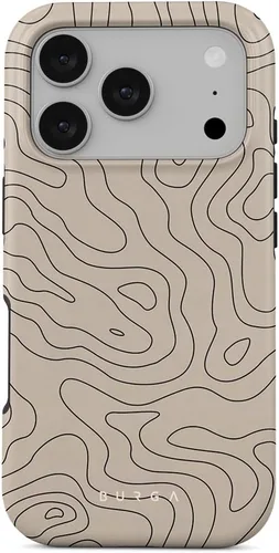 Vista 34 de BURGA - Funda p/teléfono compatible con iPhone 13 Pro, carcasa rígida híbrida de 2 capas + Funda protectora de silicona, almendras latte a lunares