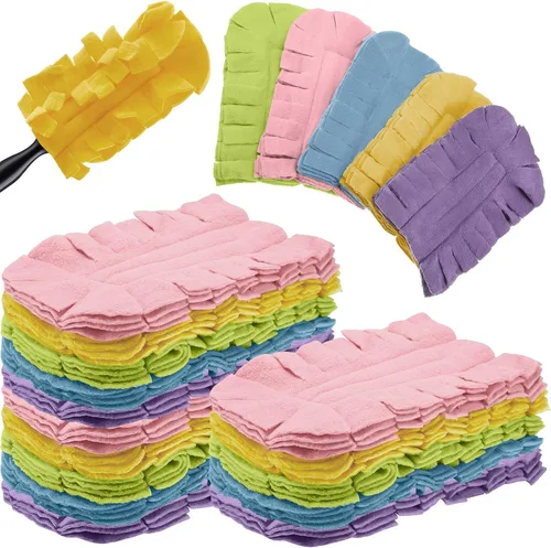Vista 17 de Zubebe 3 piezas de repuesto de plumero de forro polar reutilizables, plumeros planos de plumas, almohadillas de limpieza lavables para múltiples