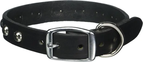 Vista 6 de Leather Brothers 12LS-BK12 - Collar de perro de cuero Latigo con tachuelas, tamaño pequeño, color negro