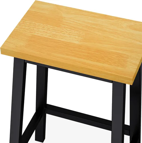 Vista 6 de Solid Wood Bar Stools Set of 2, 25.6in Tall Counter Height Bar Stools with Footrests, Farmhouse Kitchen Counter Stools, Dining Chairs for Table &