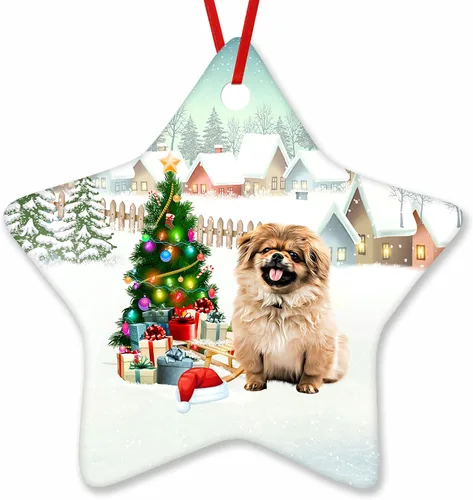 Vista 142 de Prezzy Airedale Terrier - Adorno para decoración de árbol de Navidad, regalos lindos para amantes de los perros, para familiares y amigos, nuevo
