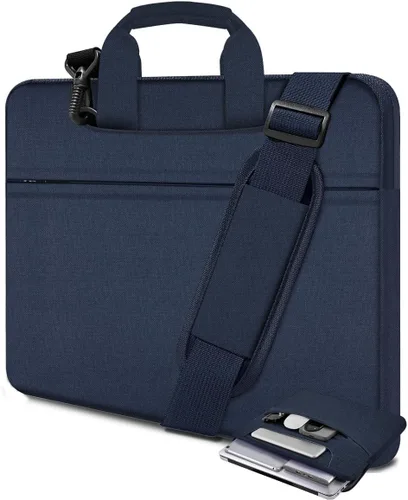 Vista 31 de Funda para laptop de 13.3 pulgadas con correa para el hombro, maletín delgado para computadora con correa compatible con MacBook Air/Pro 13/Pro 14