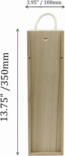 Vista 5 de Creative Hobbies Caja de madera para botella de vino, botella de licor, caja de regalo de madera con asa de transporte de cuerda para fiesta