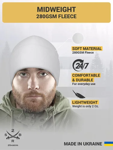 Vista 2 de 2SBR 2SABERS Gorro de invierno cálido de forro polar para hombre, gorro táctico militar del ejército