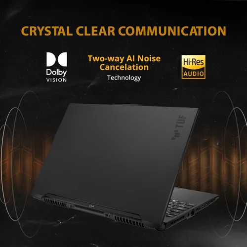 Vista 8 de Asus TUF A16 - Laptop para juegos FHD 165Hz de 16 pulgadas, AMD Ryzen 7-7735HS, gráficos Radeon RX7600S V8G, 64 GB DDR5 RAM, 2 TB PCIe SSD, teclado