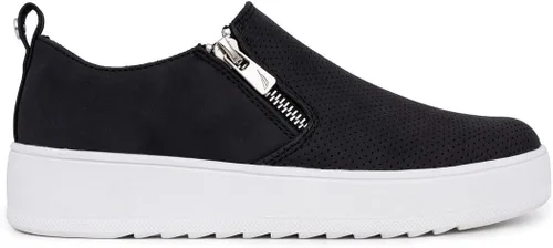 Vista 3 de Nautica Tenis Oxford con cremallera para mujer, tenis bajos de moda para caminar casual