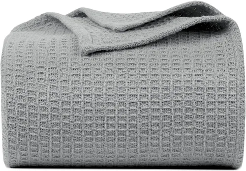 Vista 15 de Bed Bath & Home - Manta de 100% algodón, ligera y transpirable, buena para todas las estaciones, suave y acogedora.